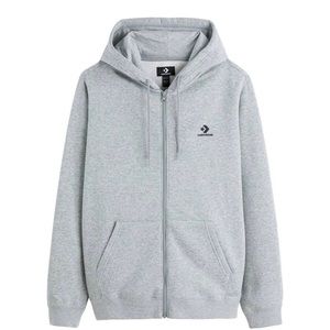 Converse Star Chevron Zip Up Hoodie in Gray.
